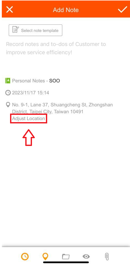 New Location Check In How to adjust the location of notes check-in on the APP?